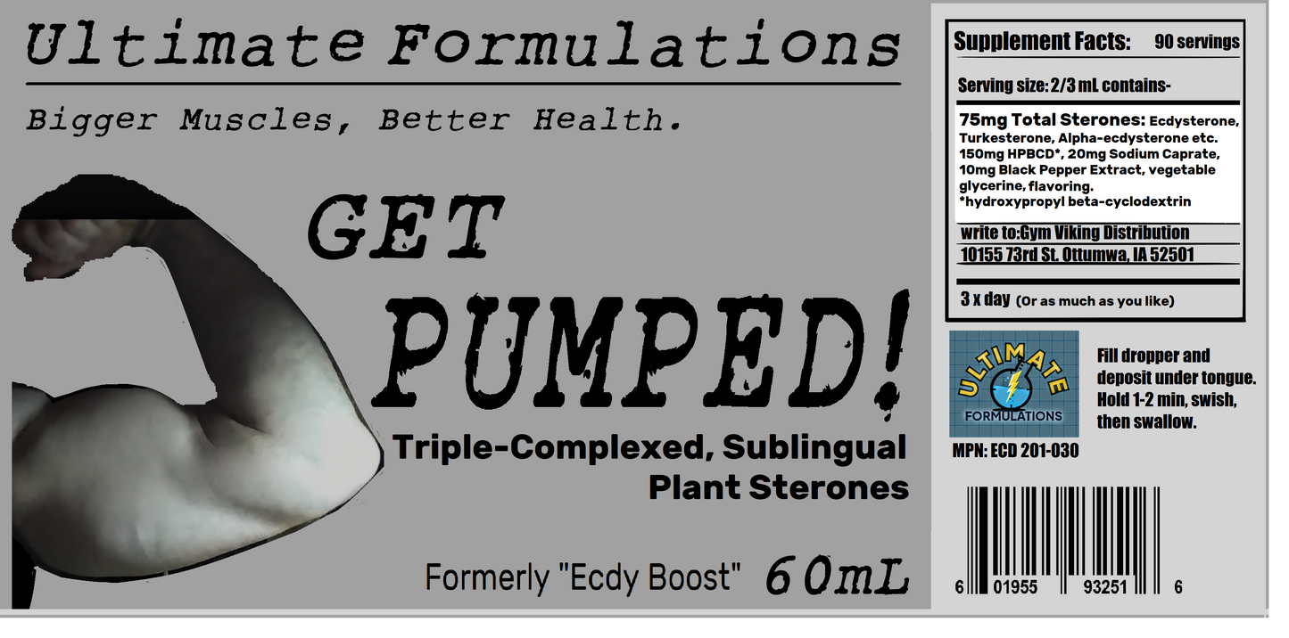 GET PUMPED! (Formerly 'Ecdy Boost') 90 X-tra Spicy Servings!
